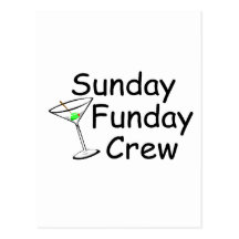 Sunday Funday Crew Martini Postcard