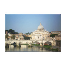 Sunday Morning in Rome Stretched Canvas Print