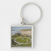 Sundial and Perran Beach, Perranporth, Cornwall, Key Chain