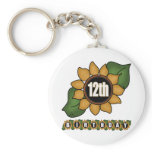 Sunflower 12th Birthday Gifts Keychain