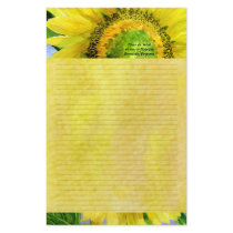 Sunflower 3 Watercolor Personalised Stationary Personalized Stationery