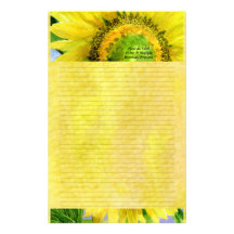 Sunflower 3 Watercolor Personalised Stationary Personalized Stationery