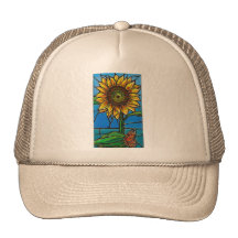 Sunflower and Butterfly Art--stained glass style! Hats