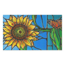 Sunflower and Butterfly Art--stained glass style! Rectangle Stickers