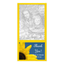 Sunflower and Sky Wedding Thank You Photo Card