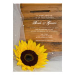 Sunflower and Veil Country Wedding Invite