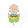 Sunflower Baby Boy Round Stickers