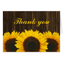 Sunflower Barn Wood Thank You Cards