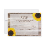 Sunflower Barn Wood Wedding RSVP Response Card
