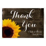 Sunflower Barn Wood Wedding Thank You Cards