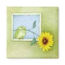 Sunflower Bird Magnet