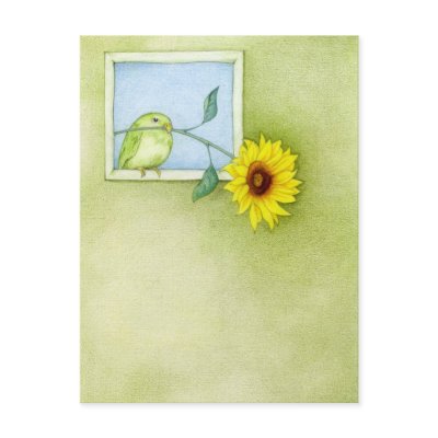 Sunflower Bird Postcard Postcards by floatinglemons