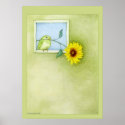 Sunflower Bird Poster posters