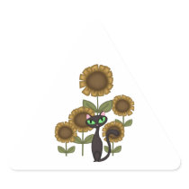 Sunflower Black Cat Stickers