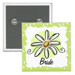 Sunflower Bride Square Button