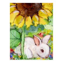 Sunflower Bunny Postcards