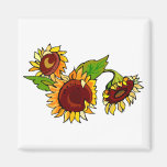Sunflower Cluster Magnets