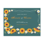 Sunflower Daisy Save the Date Wedding Announcement postcards