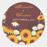 Sunflower Daisy Save The Date Wedding Announcement Round Stickers