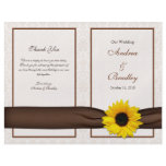 Sunflower Damask Floral Wedding Program flyers