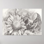 Sunflower Dragon Poster posters