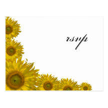 Sunflower Edge Wedding RSVP Response Postcard