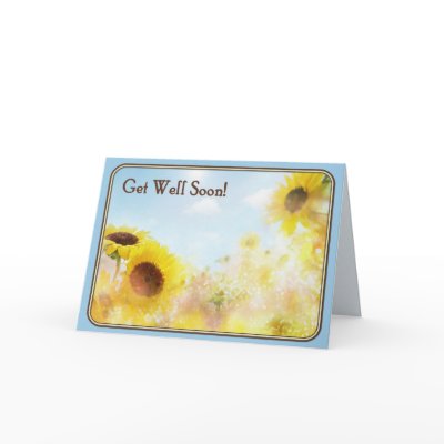 Sunflower Get Well Wishes Greeting Card by Spice