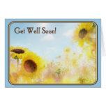 Sunflower Get Well Wishes Greeting Card
