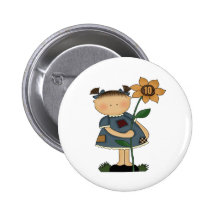 Sunflower Girl 10th Birthday Gifts Pins