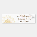 Sunflower Graphic Just Married Bumper Sticker