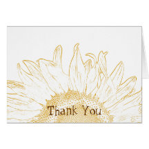 Sunflower Graphic Thank You Note Card