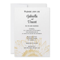 Sunflower Graphic Wedding Invitation