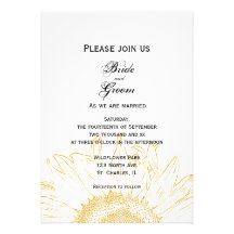 Sunflower Graphic Wedding Invitation
