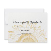 Sunflower Graphic Wedding Response Card