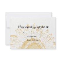 Sunflower Graphic Wedding Response Card Custom Invites