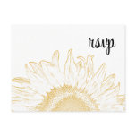 Sunflower Graphic Wedding Response RSVP Postcard