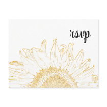 Sunflower Graphic Wedding Response RSVP Postcard