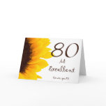 Sunflower Happy 80th Birthday Card