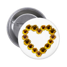 Sunflower Heart Button