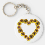 Sunflower Heart Keychains