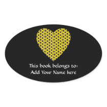 Sunflower Heart Oval Sticker