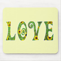 Sunflower Hippy Love Mouse Pad