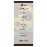 Sunflower Love Wedding Menu rack cards