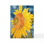 sunflower macro flower folk art greeting card
