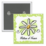 Sunflower Matron of Honour Square Button