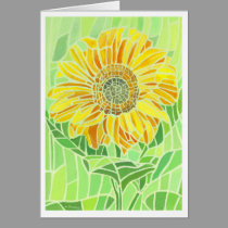 Sunflower Mosaic Greetings Card cards