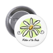 Sunflower Mother of Bride Round Button