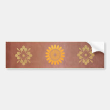 Sunflower n Jewels on Copper Strip Bumper Stickers