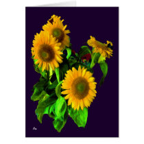 SUNFLOWER NOTE CARD, add your greeting by ara