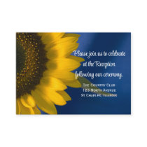 Sunflower on Blue Wedding Reception Card